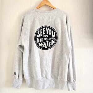 Magic Number Men's See you in the water Embroidered Sweatshirt Light Gray Size S